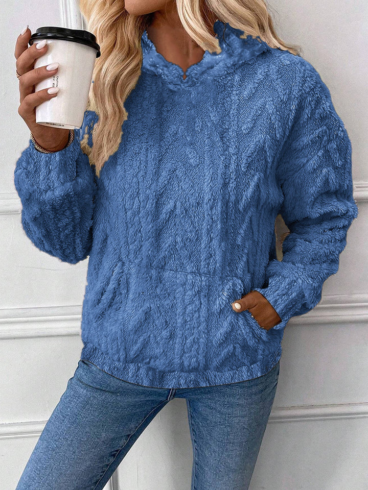 Damer Fluffig Hoodie med Känguruficka Mirla-Eva Jonsson