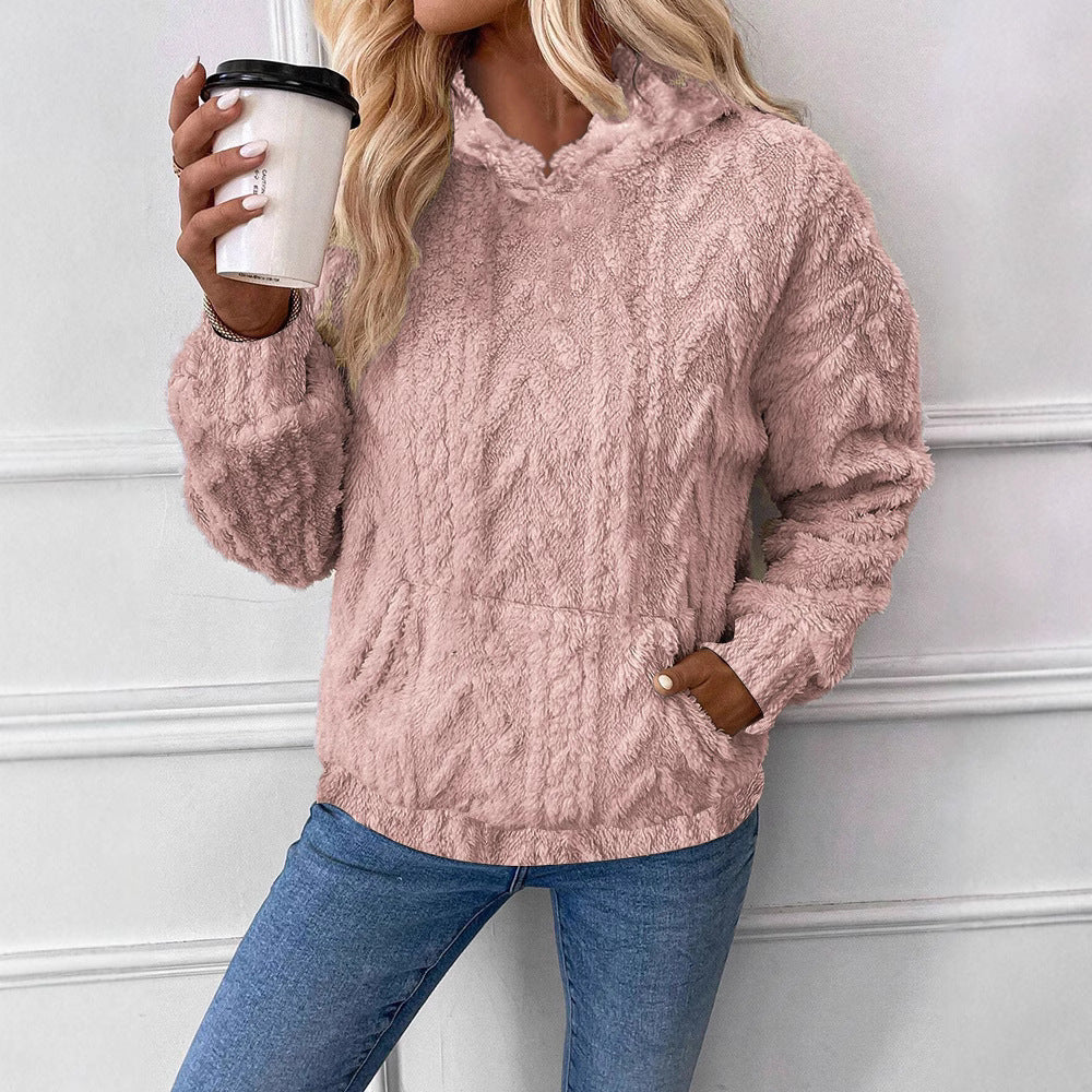 Damer Fluffig Hoodie med Känguruficka Mirla-Eva Jonsson