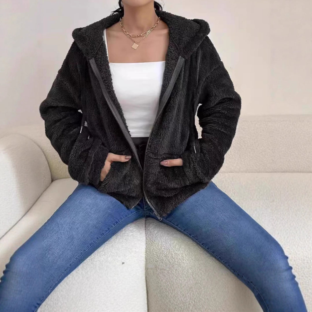 Damer Fluffig Huva Jacka Mirla-Eva Jonsson