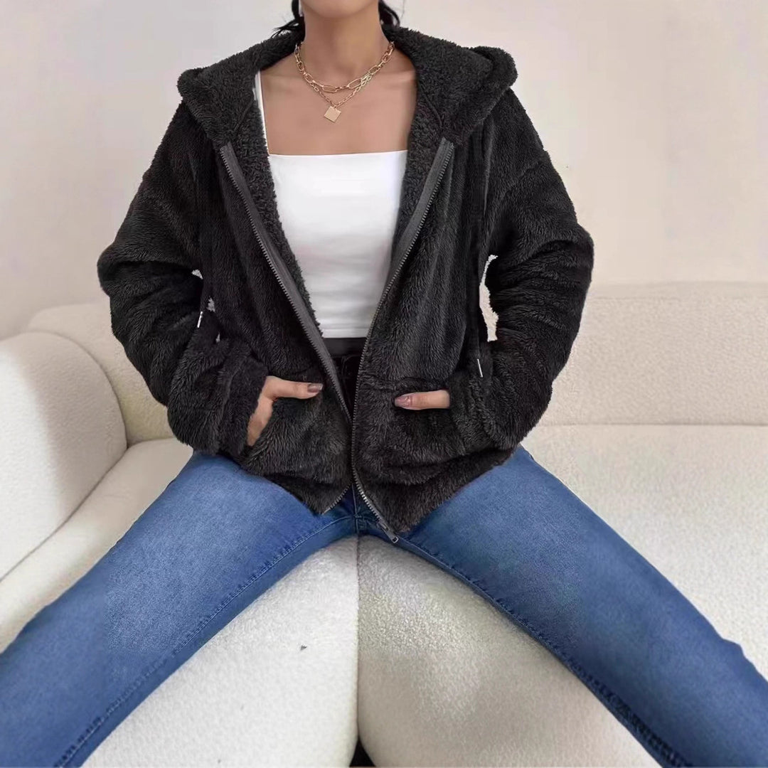 Damer Fluffig Huva Jacka Mirla-Eva Jonsson