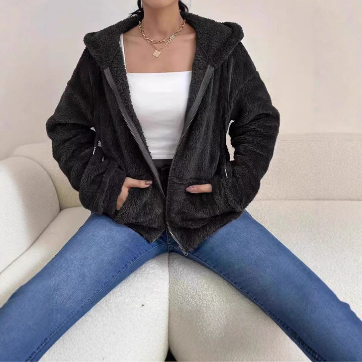 Damer Fluffig Huva Jacka Mirla-Eva Jonsson