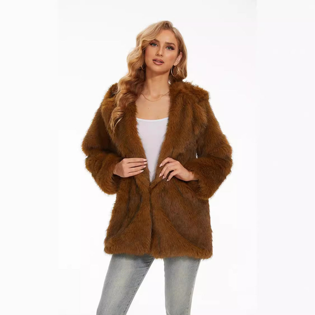 Damer Fluffig Huva Jacka Mirla-Eva Jonsson