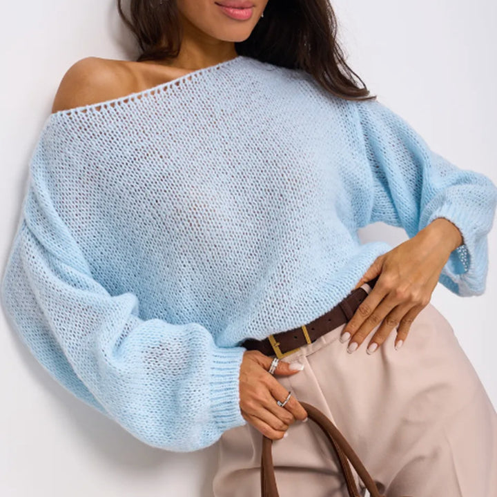 Damer Fluffig Off-Shoulder Tröja med överlappande axlar Mirla-Eva Jonsson