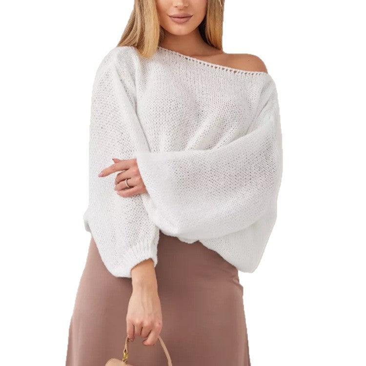 Damer Fluffig Off-Shoulder Tröja med överlappande axlar Mirla-Eva Jonsson