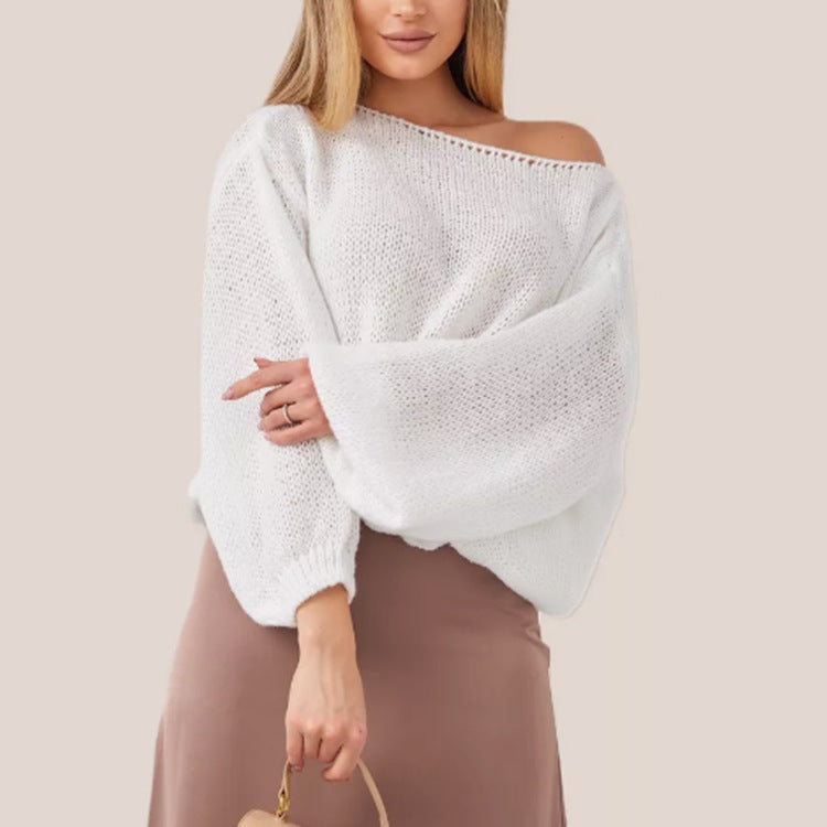 Damer Fluffig Off-Shoulder Tröja med överlappande axlar Mirla-Eva Jonsson