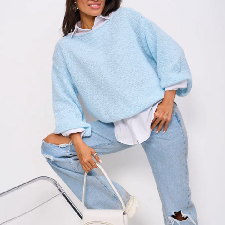 Damer Fluffig Off-Shoulder Tröja med överlappande axlar Mirla-Eva Jonsson