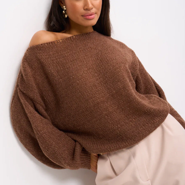 Damer Fluffig Off-Shoulder Tröja med överlappande axlar Mirla-Eva Jonsson