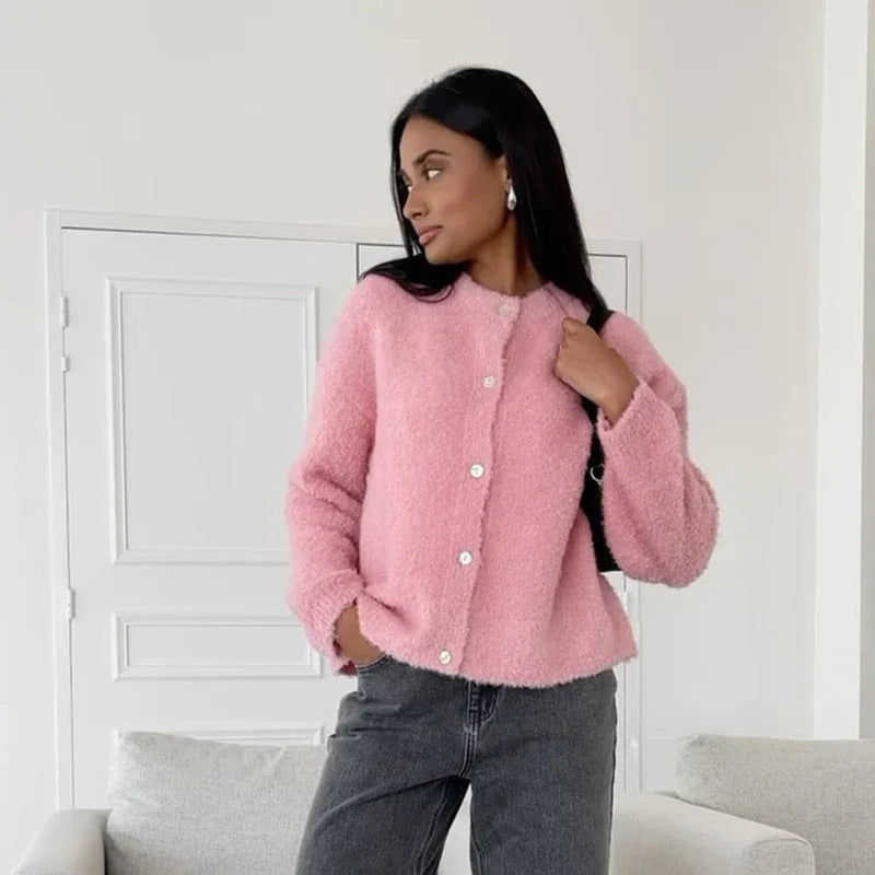 Damer Fluffy Cardigan Eva Jonsson-Eva Jonsson