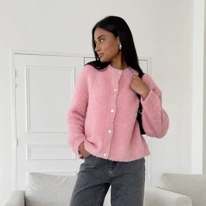 Damer Fluffy Cardigan Eva Jonsson-Eva Jonsson