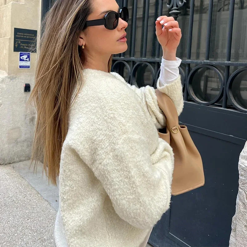 Damer Fluffy Cardigan Eva Jonsson-Eva Jonsson