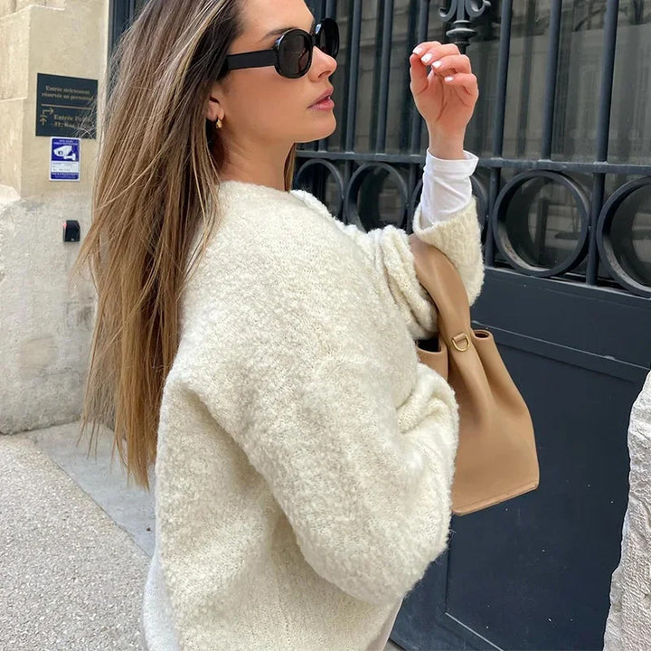 Damer Fluffy Cardigan Eva Jonsson-Eva Jonsson