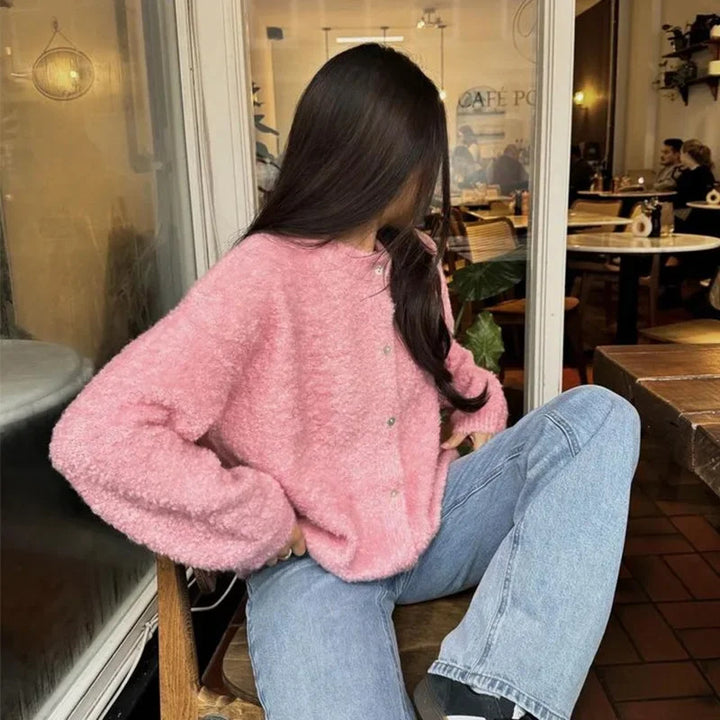 Damer Fluffy Cardigan Eva Jonsson-Eva Jonsson