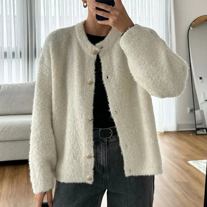 Damer Fluffy Cardigan Eva Jonsson-Eva Jonsson
