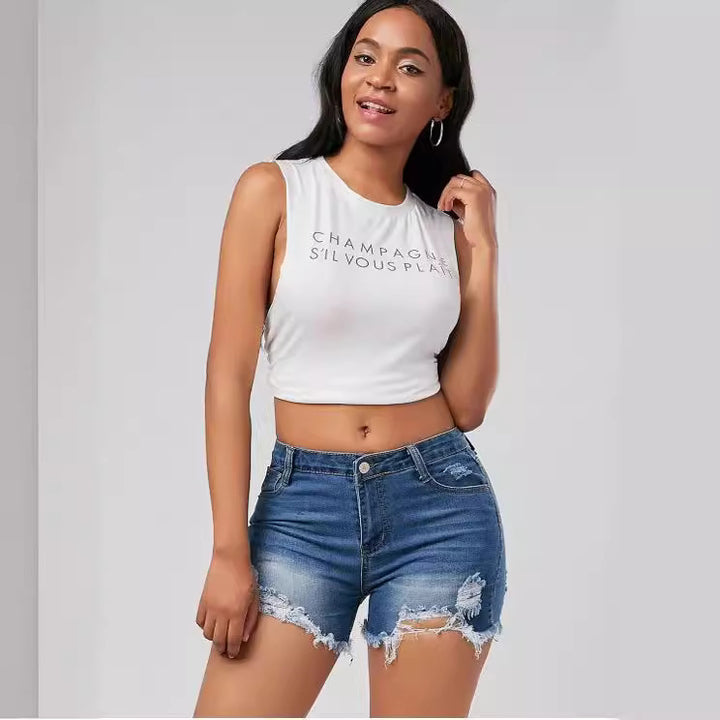 Damer Förstörda Denim Shorts Mirla-Eva Jonsson