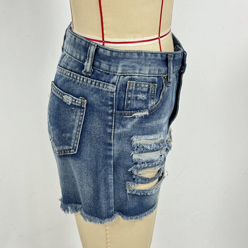 Damer Förstörda Denim Shorts Mirla-Eva Jonsson