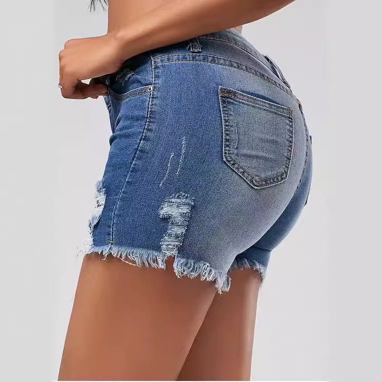 Damer Förstörda Denim Shorts Mirla-Eva Jonsson