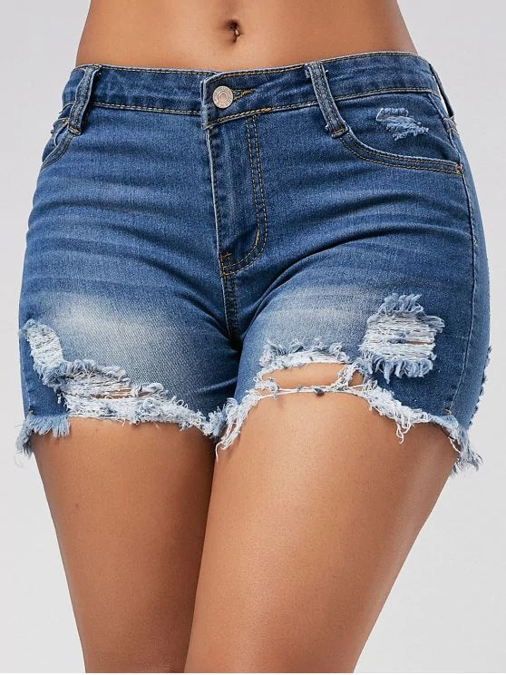 Damer Förstörda Denim Shorts Mirla-Eva Jonsson