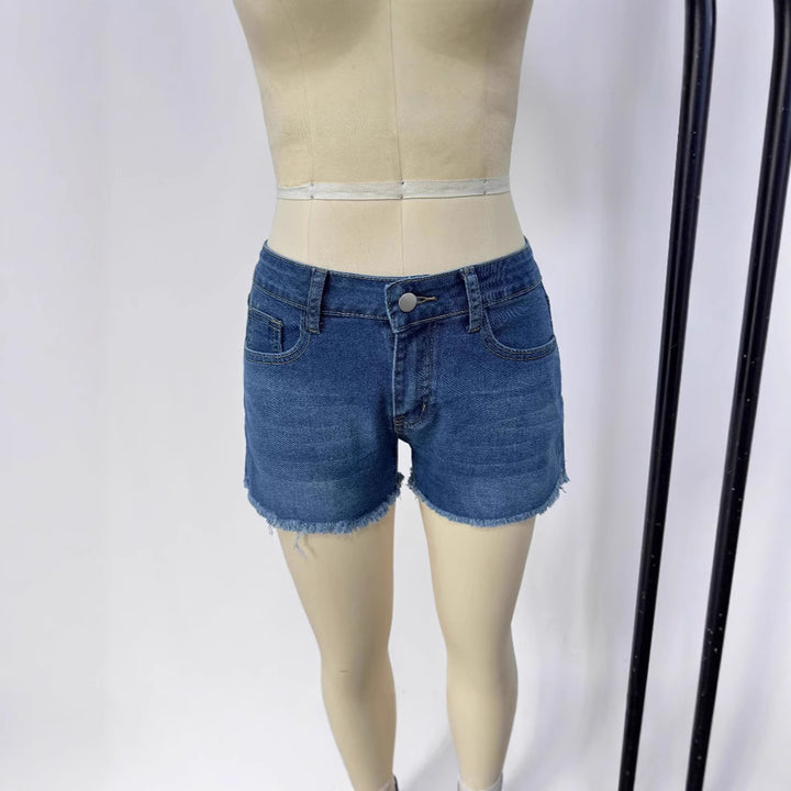 Damer Frayed Denim-short i vintage-stil med modern passform Mirla-Eva Jonsson