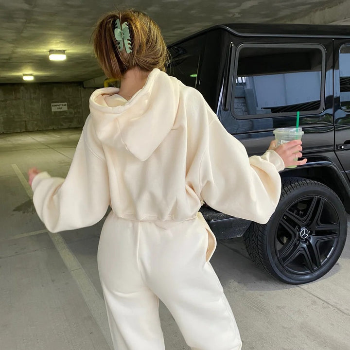 Damer Fritids Hoodie och Joggingbyxor Set Mirla-Eva Jonsson