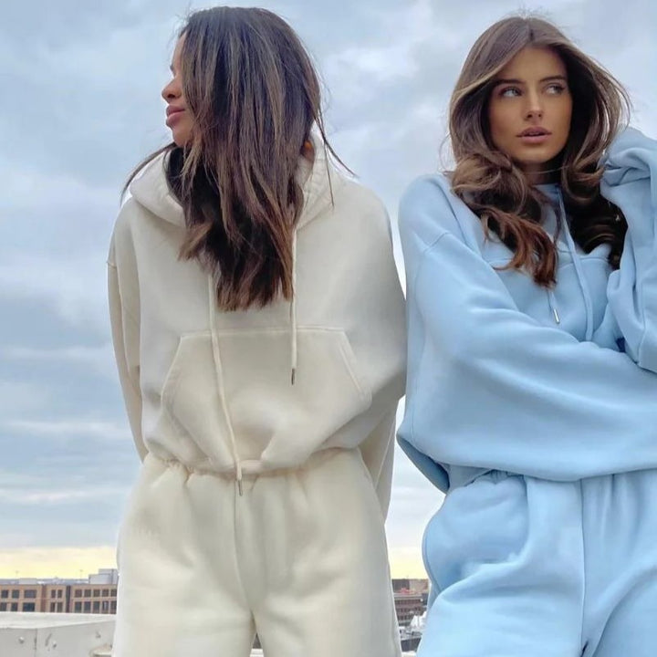 Damer Fritids Hoodie och Joggingbyxor Set Mirla-Eva Jonsson