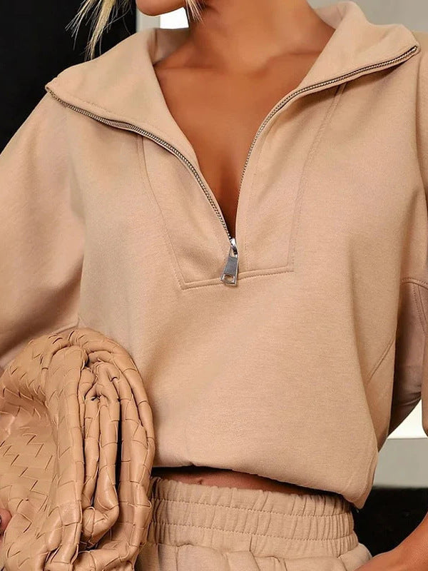 Damer Fritids-Loungewear Set med hög krage och sidofickor Mirla-Eva Jonsson