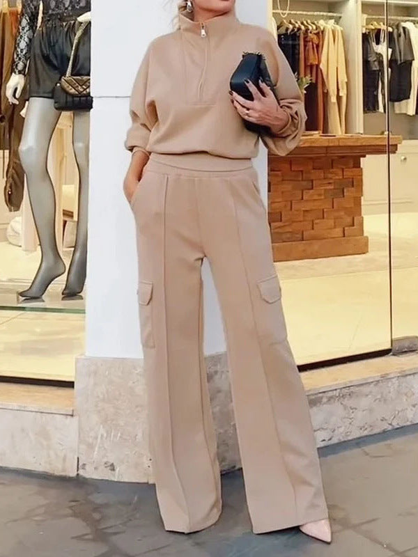 Damer Fritids-Loungewear Set med hög krage och sidofickor Mirla-Eva Jonsson