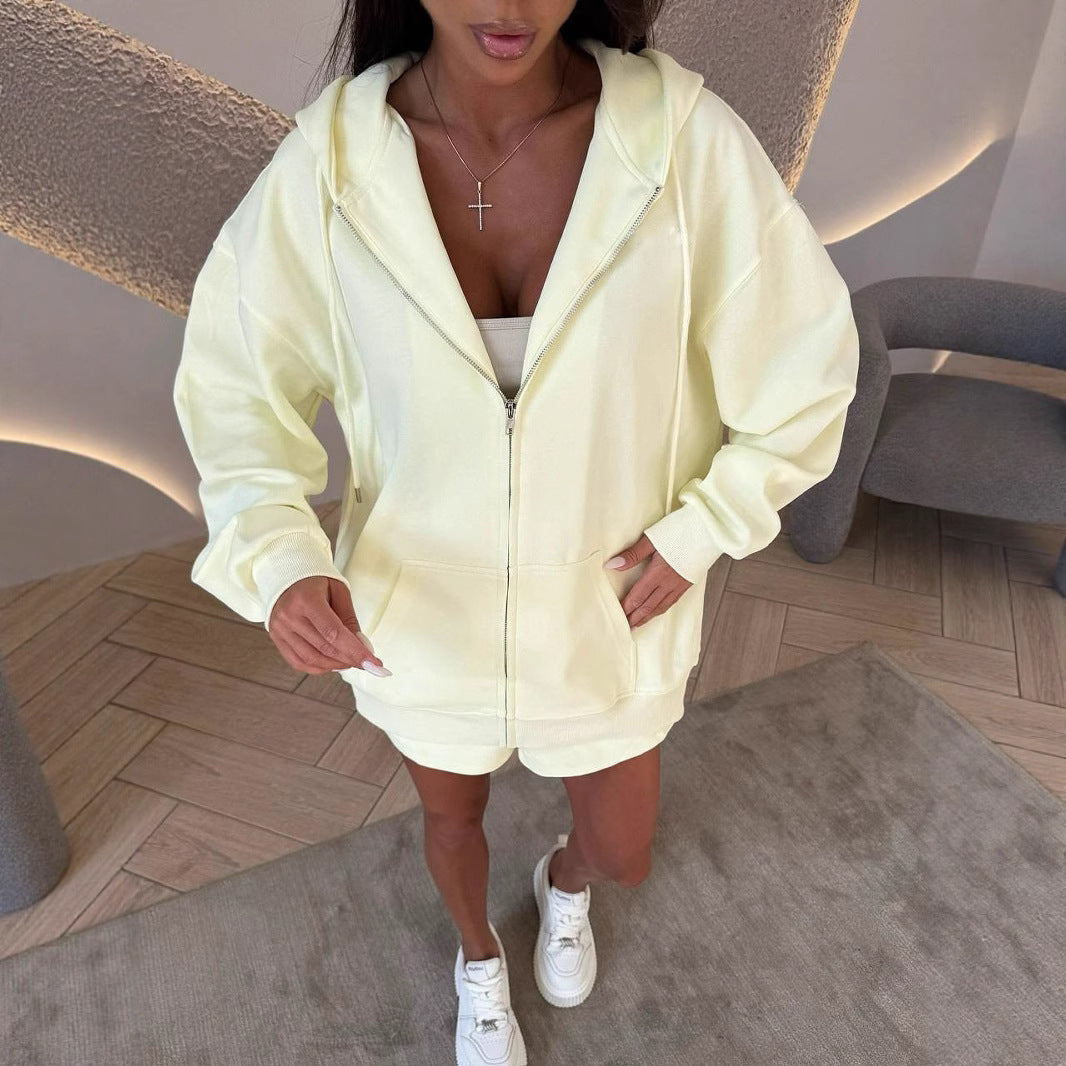 Damer Fritidsfleece-set med huva och shorts Mirla-Eva Jonsson