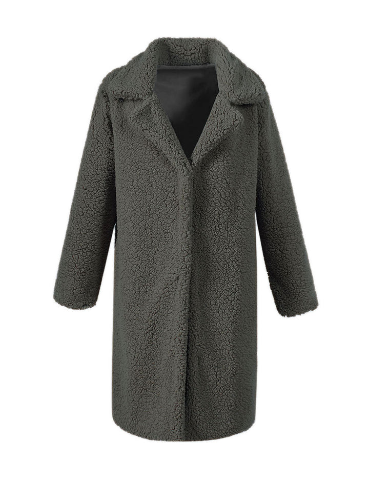 Damer Fuzzy Boucle-Kappa med elegant slag och bred passform Mirla-Eva Jonsson