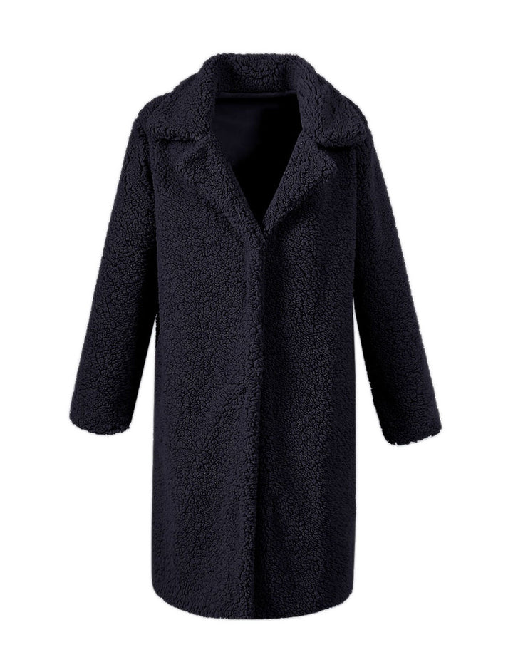 Damer Fuzzy Boucle-Kappa med elegant slag och bred passform Mirla-Eva Jonsson