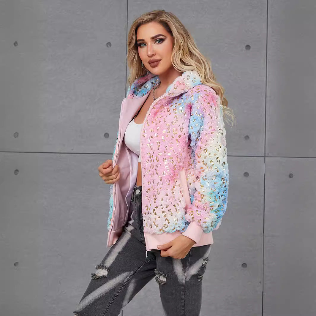 Damer Fuzzy Hoodie med glittrande accenter Eva Jonsson-Eva Jonsson