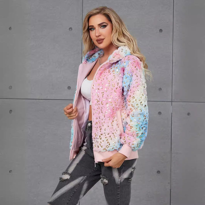 Damer Fuzzy Hoodie med glittrande accenter Eva Jonsson-Eva Jonsson