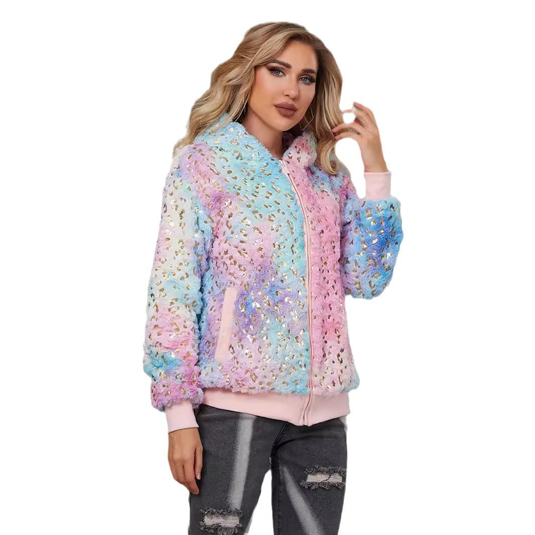 Damer Fuzzy Hoodie med glittrande accenter Eva Jonsson-Eva Jonsson