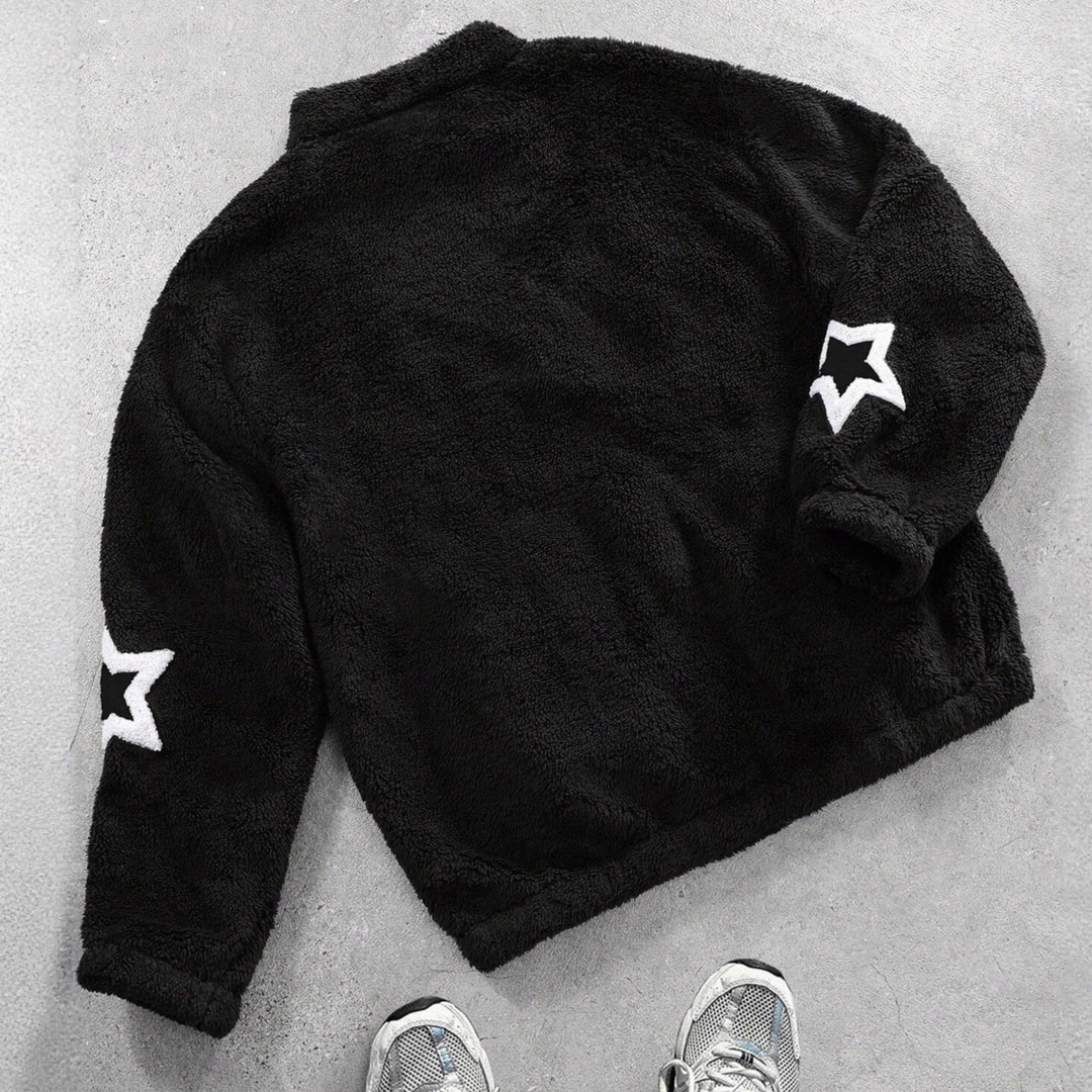 Damer Fuzzy Hoodie med stjärnapplikationer Mirla-Eva Jonsson
