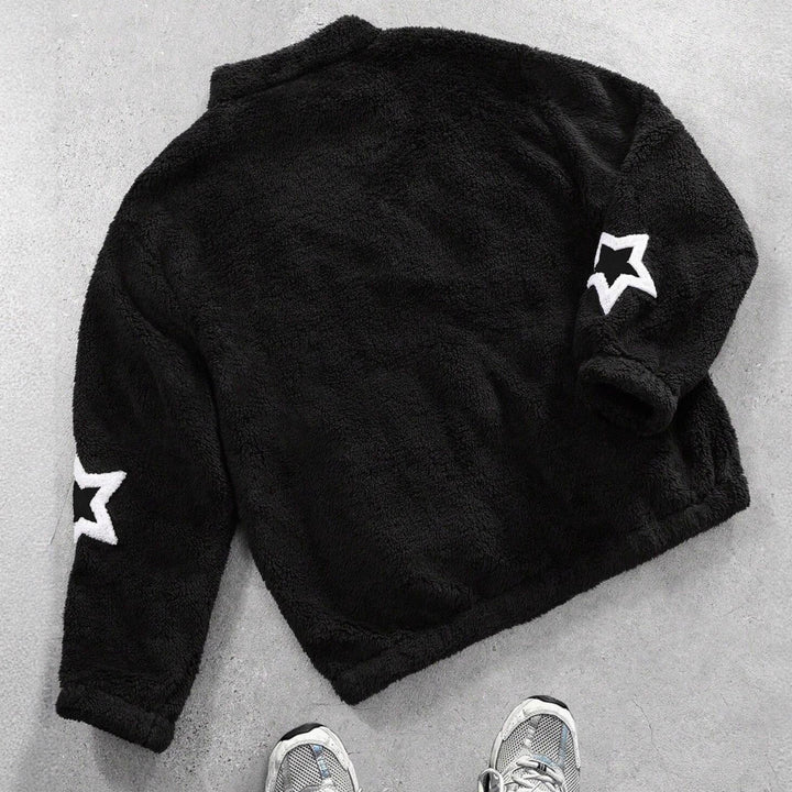 Damer Fuzzy Hoodie med stjärnapplikationer Mirla-Eva Jonsson
