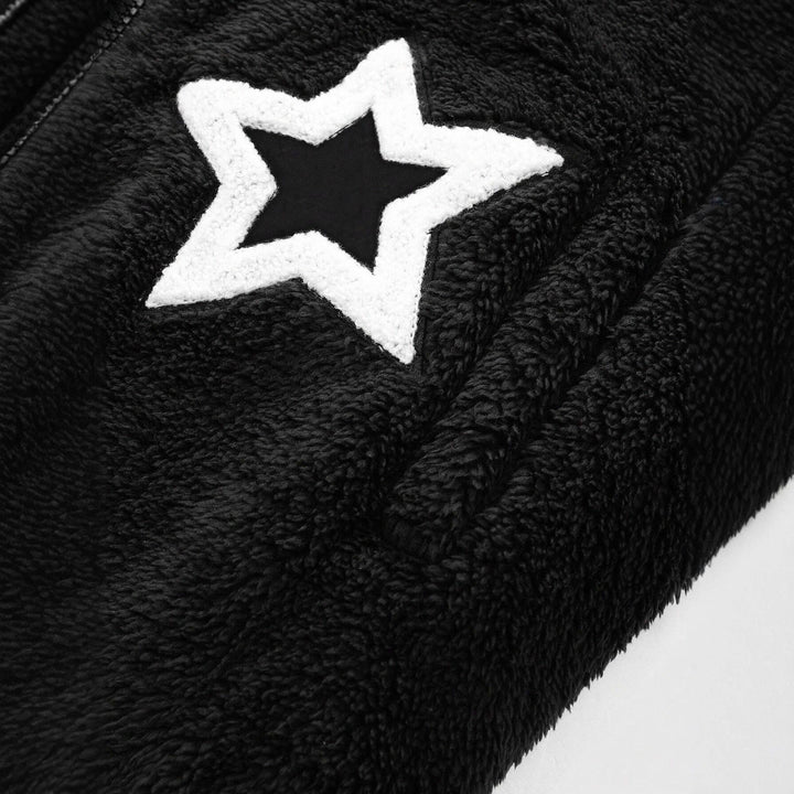 Damer Fuzzy Hoodie med stjärnapplikationer Mirla-Eva Jonsson