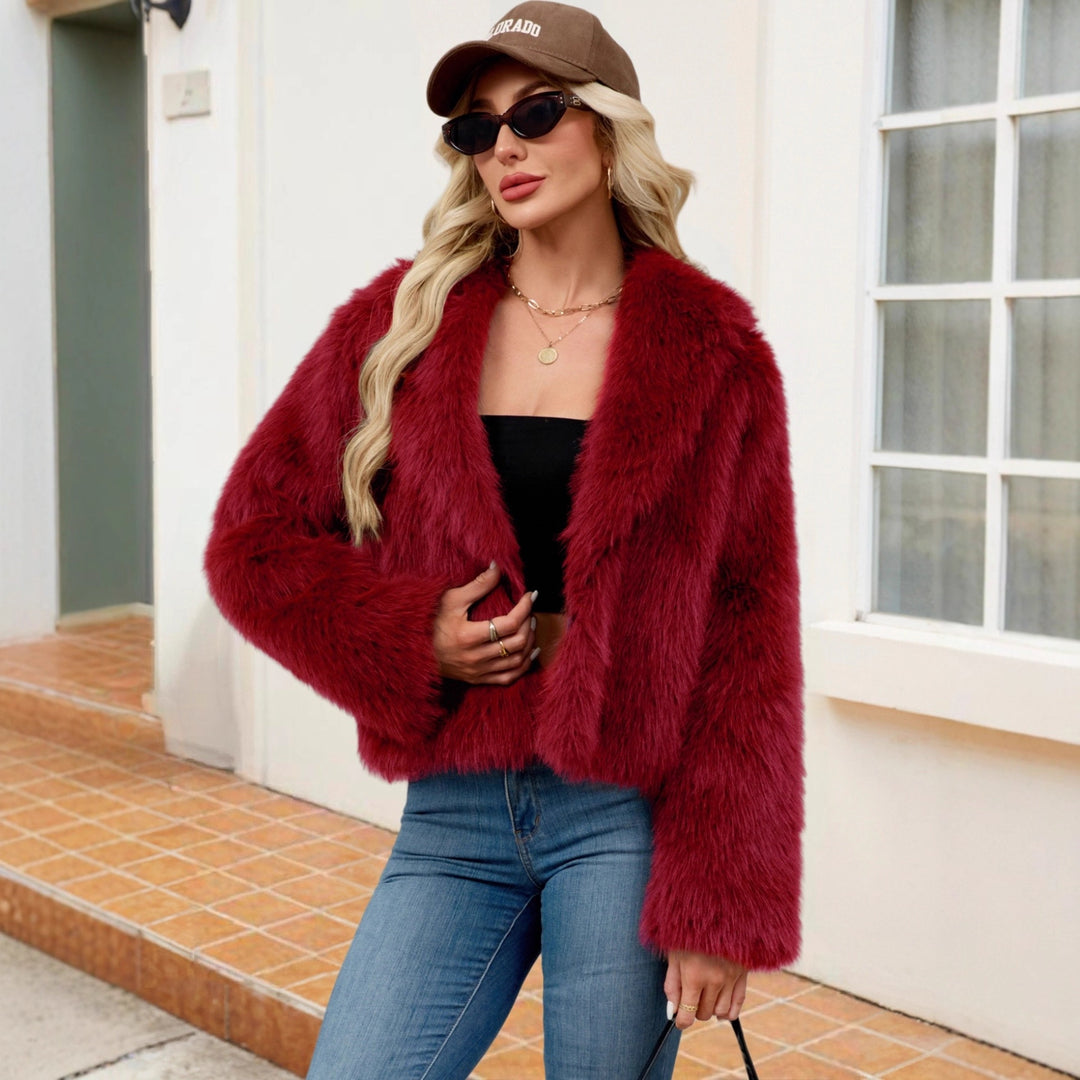 Damer Fuzzy Konstpälsjacka med elegant slag Mirla-Eva Jonsson