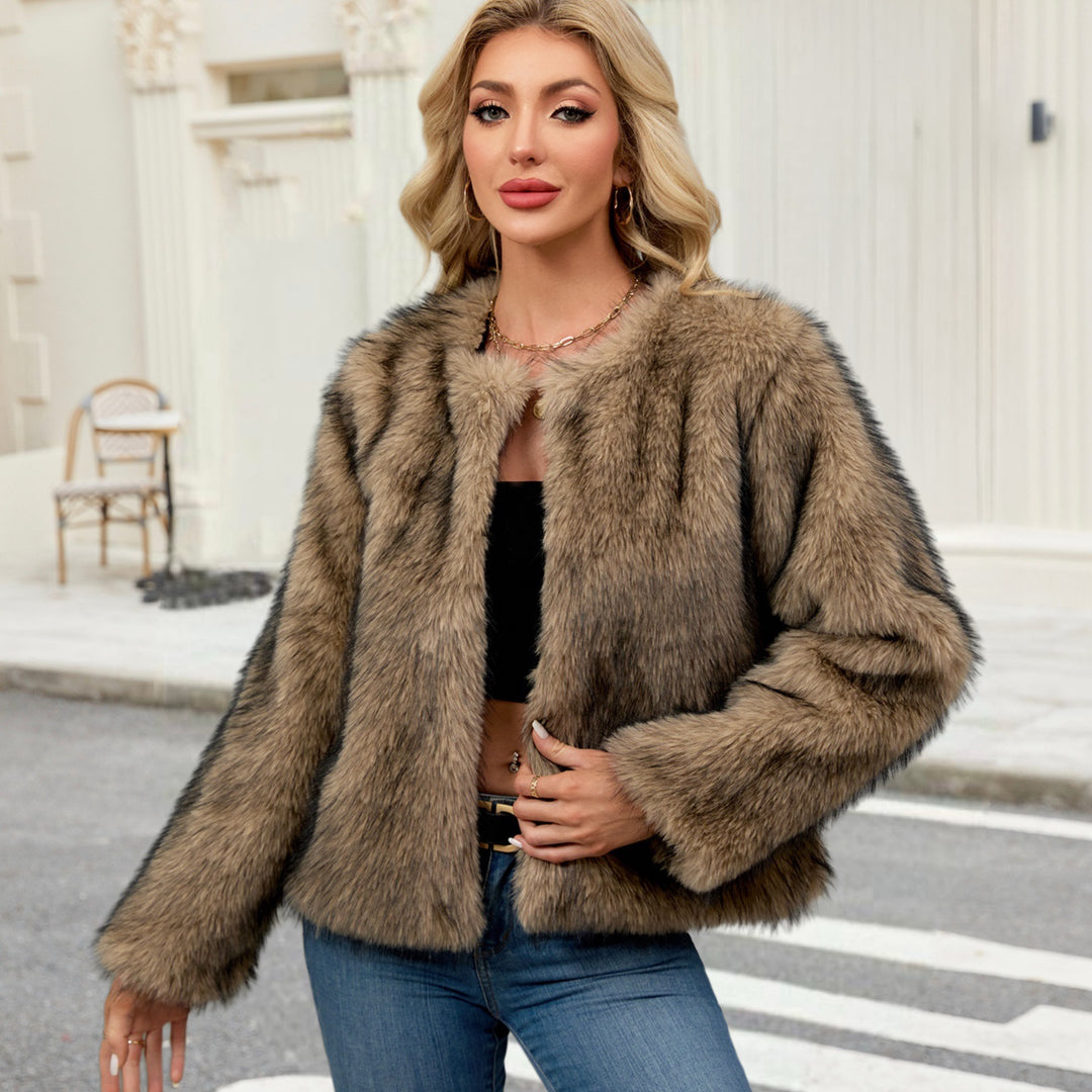 Damer Fuzzy Konstpälskappa i elegant skärning Eva Jonsson-Eva Jonsson