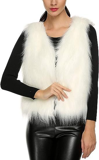 Damer Fuzzy Konstpälsväst med öppen skärning och mjukt foder Eva Jonsson-Eva Jonsson