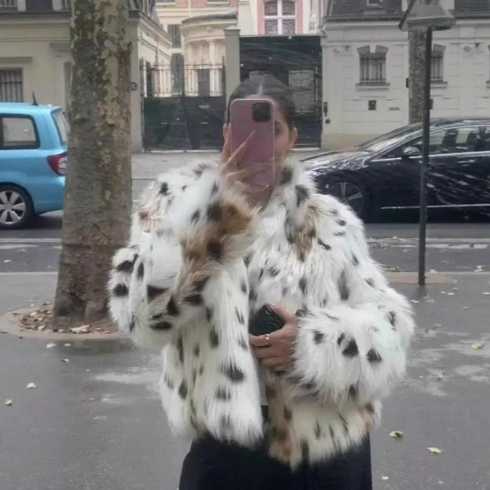Damer Fuzzy Leopardmönster Konstpälsjacka Mirla-Eva Jonsson