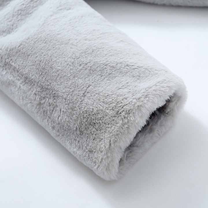 Damer Fuzzy konstfleece-kappa med elegant V-hals och praktiska fickor Mirla-Eva Jonsson