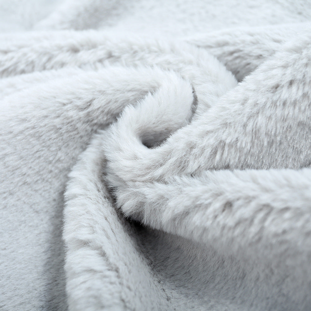 Damer Fuzzy konstfleece-kappa med elegant V-hals och praktiska fickor Mirla-Eva Jonsson