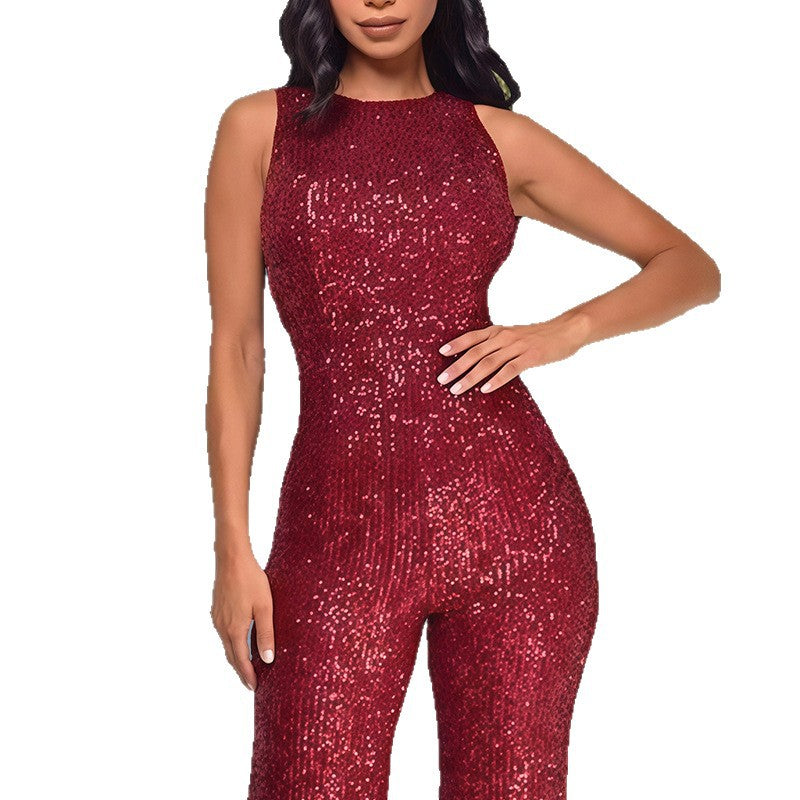 Damer Glamorös Jumpsuit med paljettdekoration och figurnära silhuett Eva Jonsson-Eva Jonsson