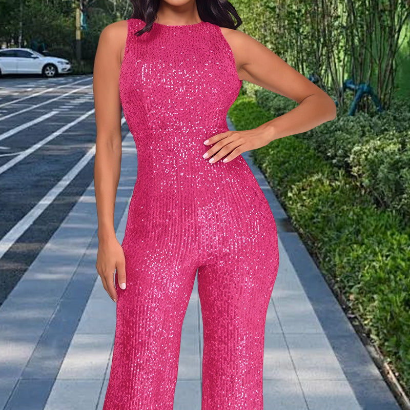 Damer Glamorös Jumpsuit med paljettdekoration och figurnära silhuett Eva Jonsson-Eva Jonsson