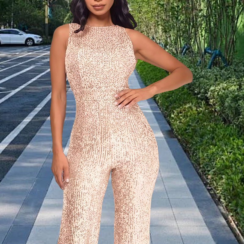 Damer Glamorös Jumpsuit med paljettdekoration och figurnära silhuett Eva Jonsson-Eva Jonsson
