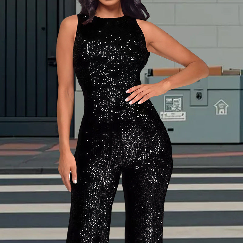 Damer Glamorös Jumpsuit med paljettdekoration och figurnära silhuett Eva Jonsson-Eva Jonsson