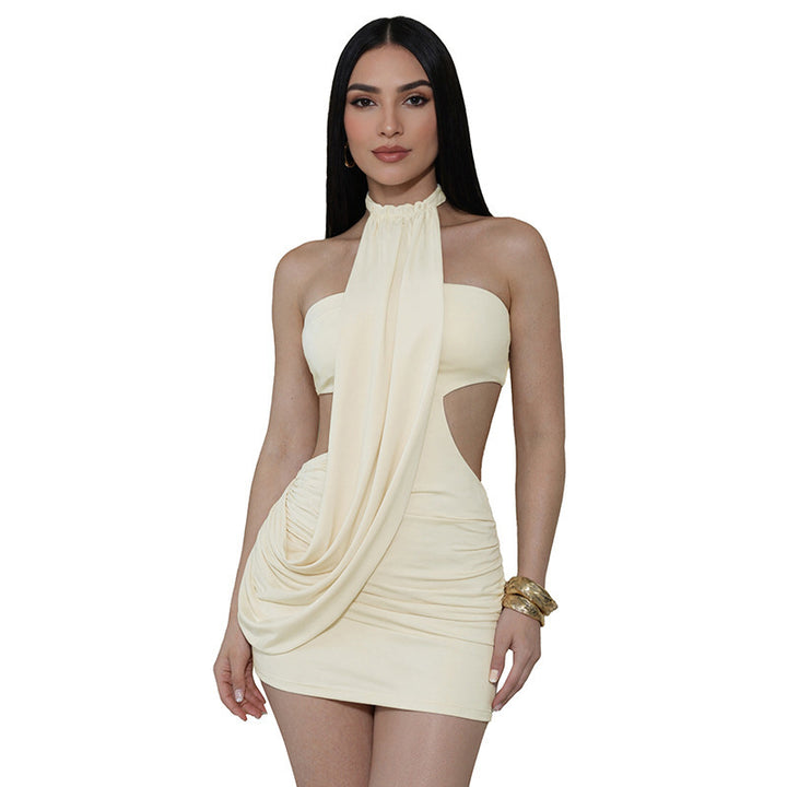 Damer Glamorous Cut-Out Evening Dress med Drapering Mirla-Eva Jonsson