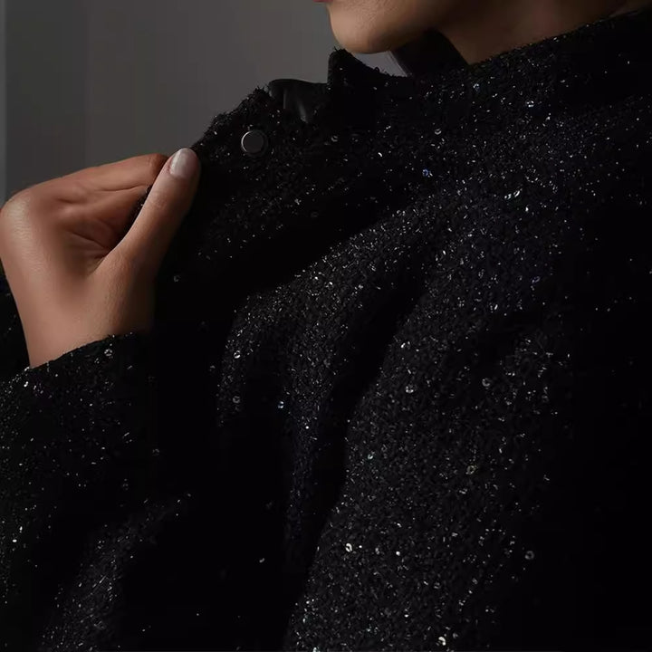 Damer Glamourös Glittrande Jacka med oversized snitt och trendiga fickor Mirla-Eva Jonsson