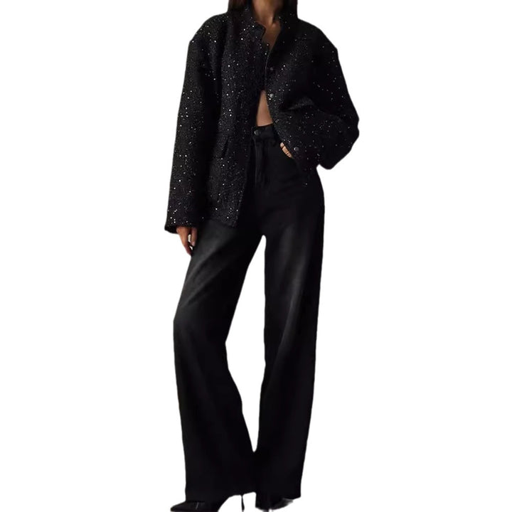 Damer Glamourös Glittrande Jacka med oversized snitt och trendiga fickor Mirla-Eva Jonsson