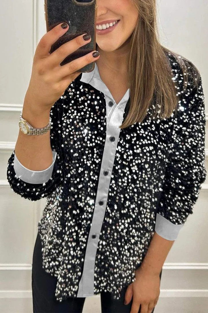 Damer Glamourösa Paljettbluse Mirla-Eva Jonsson