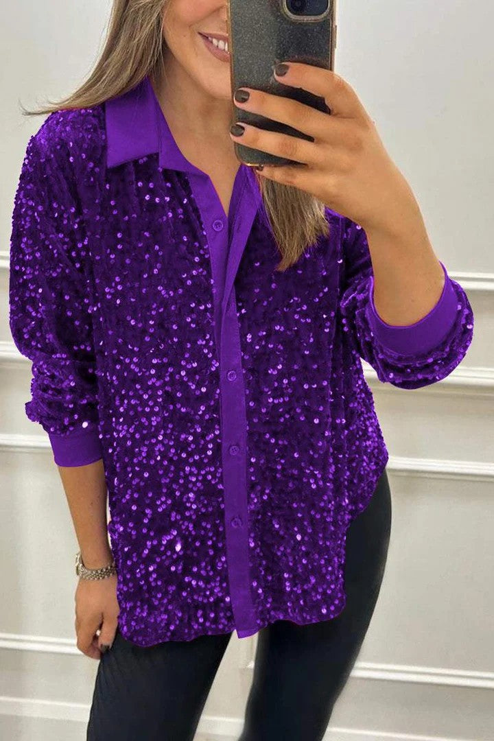 Damer Glamourösa Paljettbluse Mirla-Eva Jonsson